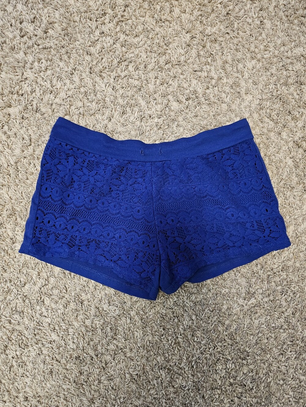Blue lace shorts